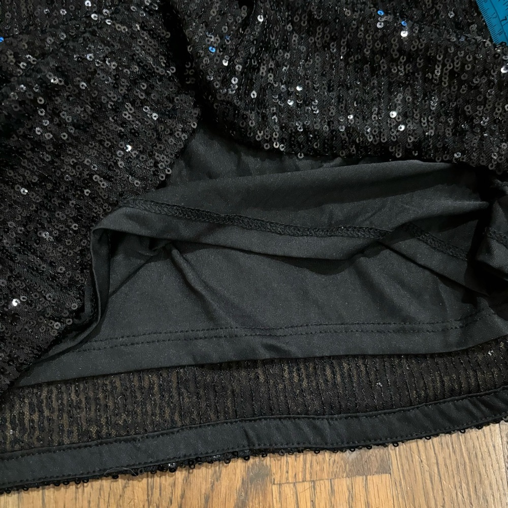 Black Sequin Size L H&M Mini Dress - Picture 8 of 9